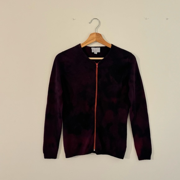 VINTAGE CASHMERE TIE DYE ZIP SWEATER - Picture 4 of 7